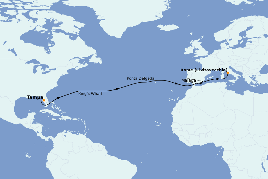 Itinerario del crucero Mediterráneo Occidental 15 días a bordo del Celebrity Constellation