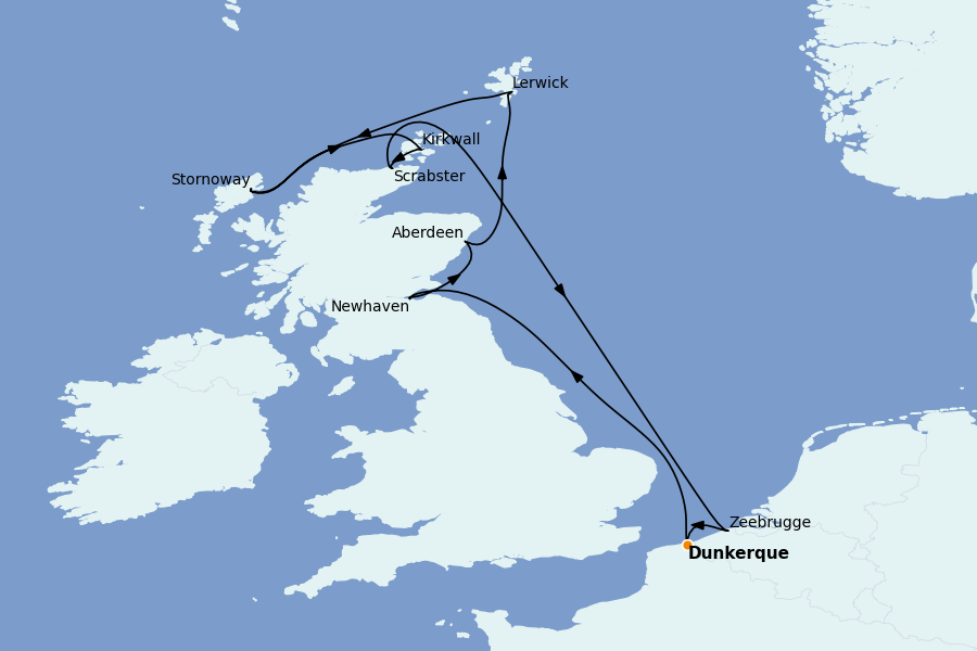 Itinéraire de la croisière Mer Baltique - Russie - Mer du Nord 10 jours à bord du Renaissance