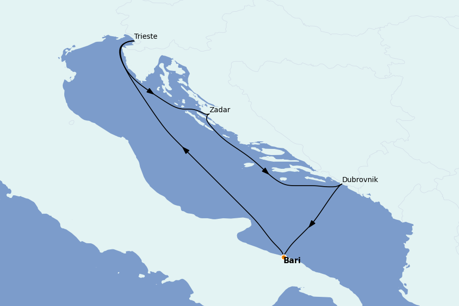 Itinéraire de la croisière Méditerranée Occidentale 4 jours à bord du MSC Fantasia