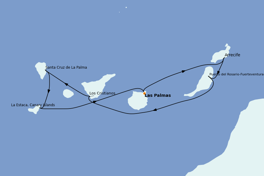 Itinéraire de la croisière Méditerranée Occidentale 7 jours à bord du Le Bellot