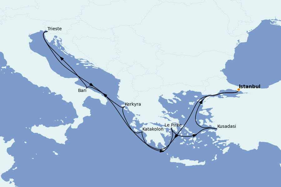 Itinéraire de la croisière Méditerranée Occidentale 9 jours à bord du MSC Fantasia