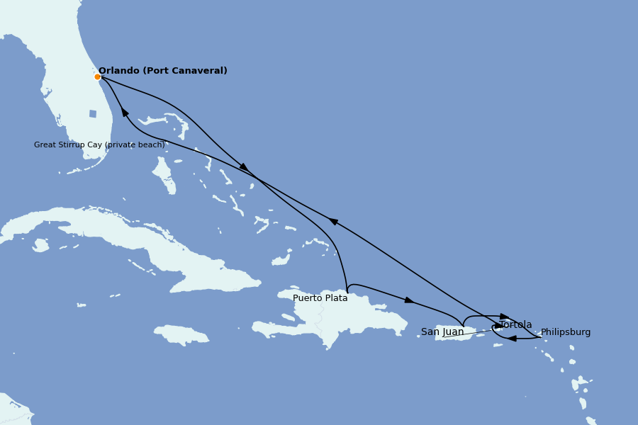 Itinéraire de la croisière Caraïbes de l'Est (Antilles) 9 jours à bord du Norwegian Escape