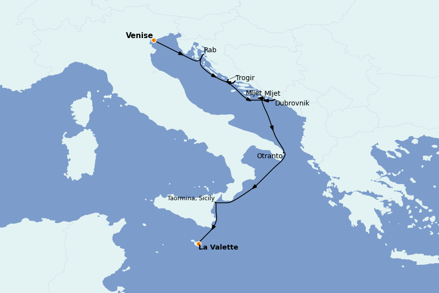 Itinéraire de la croisière Méditerranée Occidentale 8 jours à bord du Le Bougainville