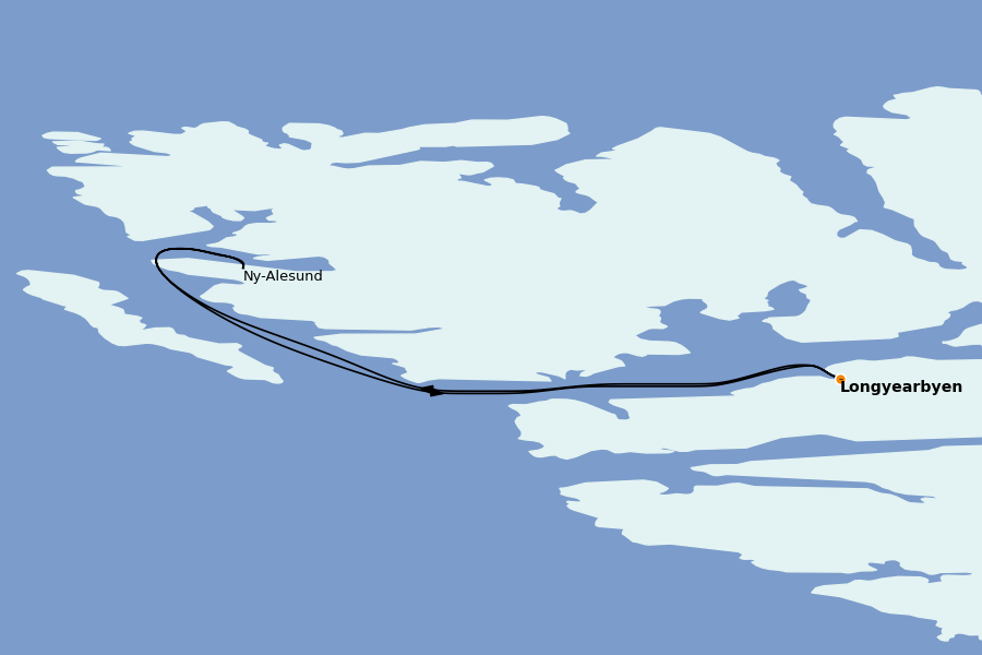 Itinéraire de la croisière NORD: Arctique, Groenland, Spitzberg, Îles Féroé, Islande 7 jours à bord du Le Lyrial