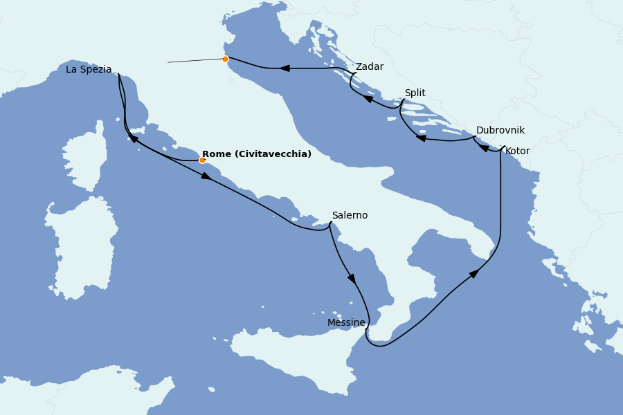Itinerario del crucero Mediterráneo Occidental 11 días a bordo del Celebrity Constellation
