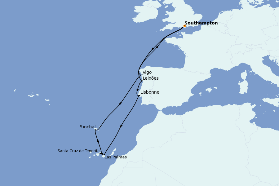 Itinerario del crucero Mediterráneo Occidental 11 días a bordo del Celebrity Apex
