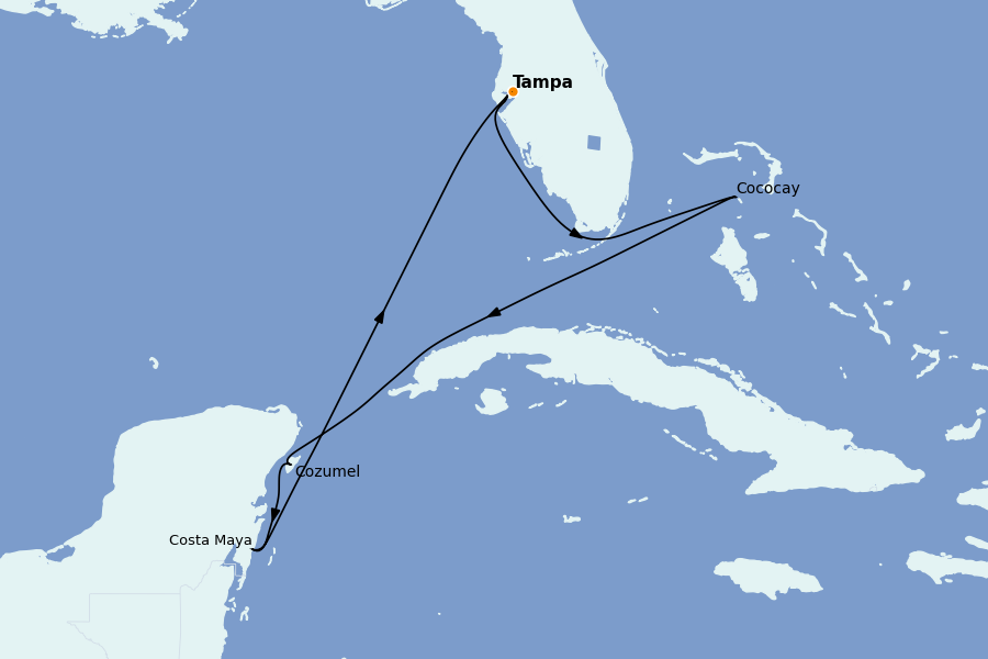 Itinéraire de la croisière Caraïbes de l'Ouest - Mexique, Cuba, Jamaïque 7 jours à bord du Grandeur of the Seas