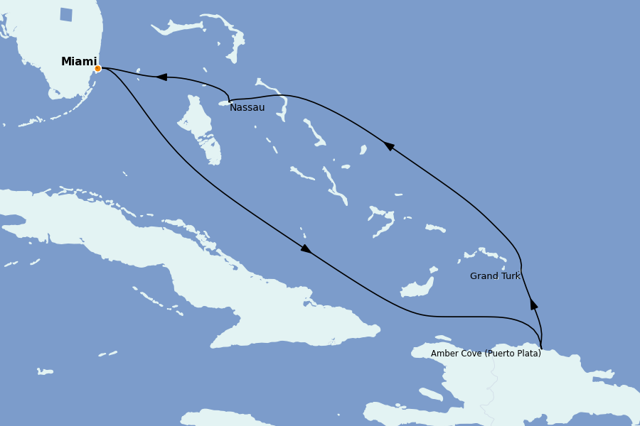 Itinéraire de la croisière Caraïbes de l'Est 7 jours à bord du Ms Zuiderdam