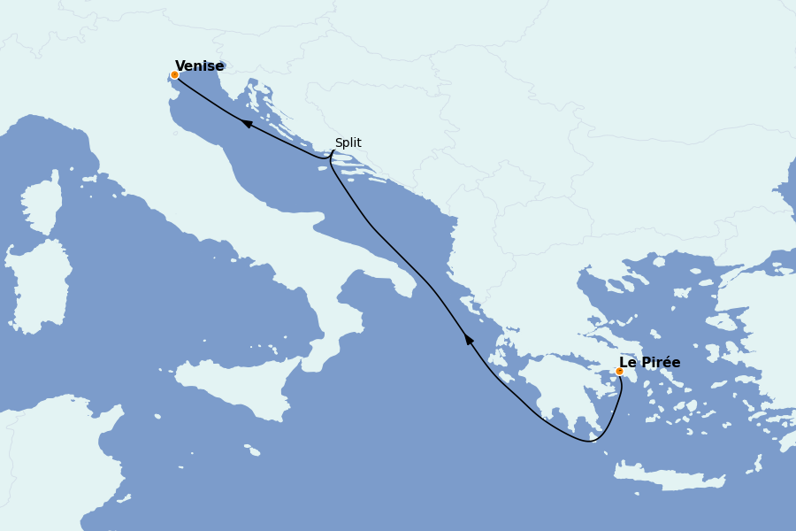 Itinéraire de la croisière Méditerranée Occidentale 3 jours à bord du MSC Armonia