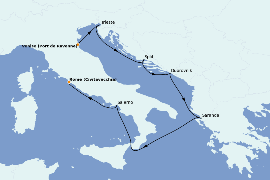Itinerario del crucero Mediterráneo Occidental 7 días a bordo del Brilliance of the Seas