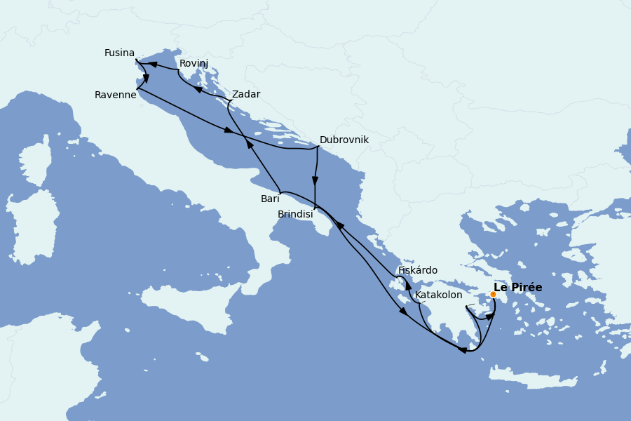 Itinerario del crucero Mediterráneo Occidental 14 días a bordo del Explora I