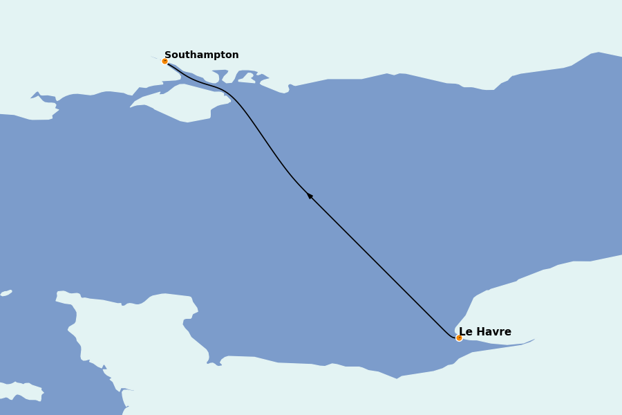Itinéraire de la croisière Îles Britanniques 1 jours à bord du MSC Virtuosa