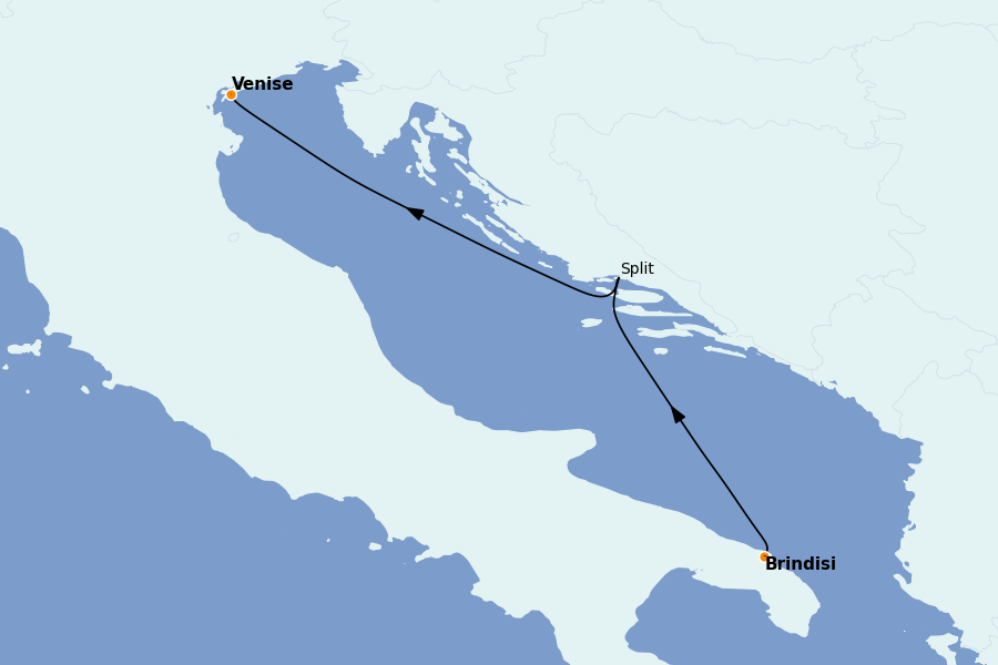 Itinéraire de la croisière Méditerranée Occidentale 2 jours à bord du MSC Armonia