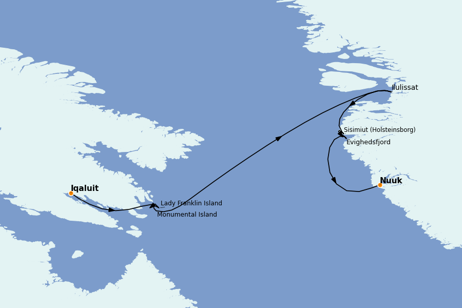 Itinéraire de la croisière Côte Est, Canada et Nouvelle Angleterre 14 jours à bord du Silver Wind