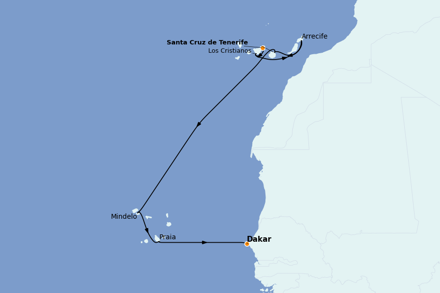 Itinéraire de la croisière OCÉAN INDIEN - AFRIQUE 10 jours à bord du Le Lapérouse