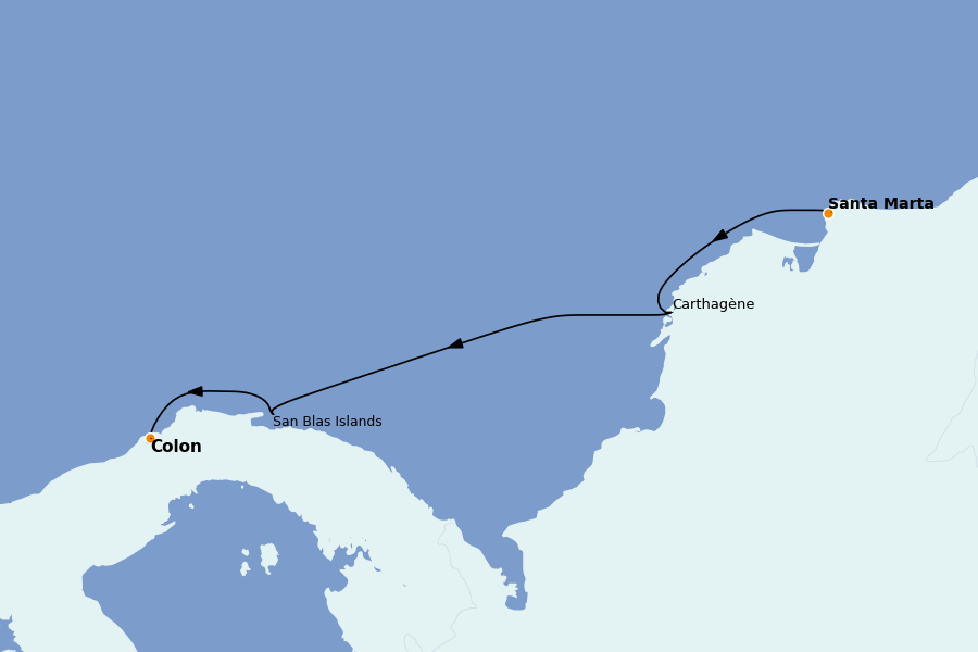 Itinéraire de la croisière Caraïbes de l'Est 7 jours à bord du Le Champlain