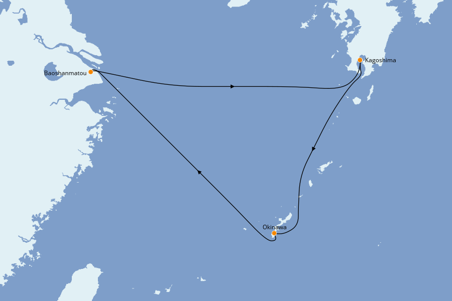 Itinerario del crucero China, Japón, Hong Kong, Taiwán, Corea del Sur 5 días a bordo del Spectrum of the Seas