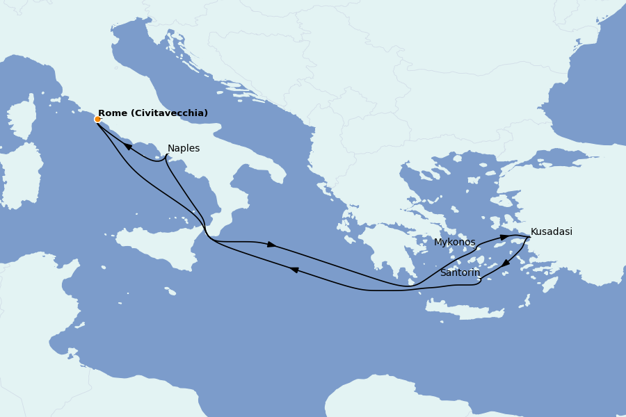 Itinéraire de la croisière Méditerranée Occidentale 7 jours à bord du MSC Divina