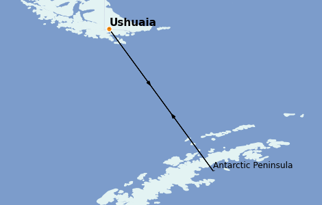Itinéraire de la croisière Exploration polaire 12 jours à bord du Le Commandant Charcot