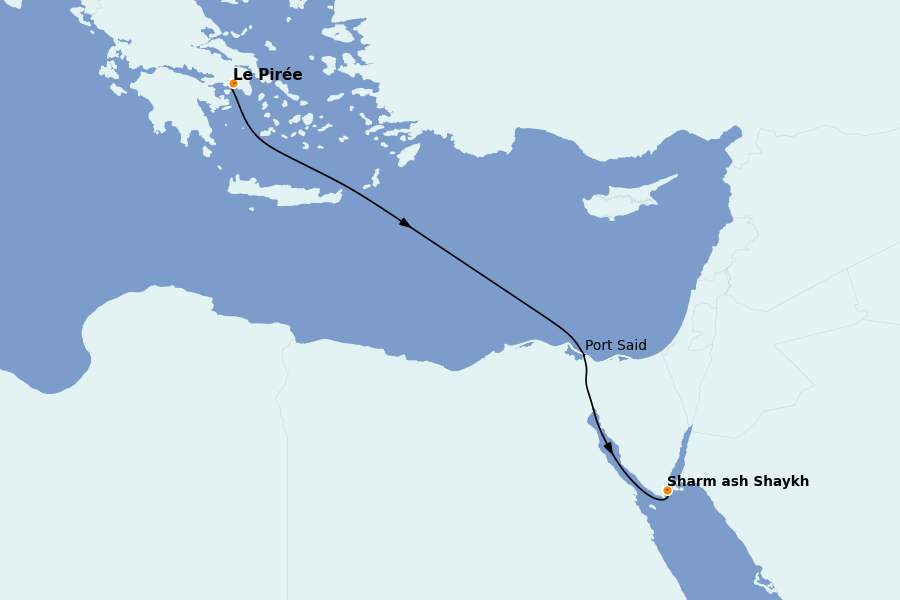 Itinéraire de la croisière Îles Grecques, Adriatique et Turquie - Méditerranée Orientale 4 jours à bord du Celestyal Journey