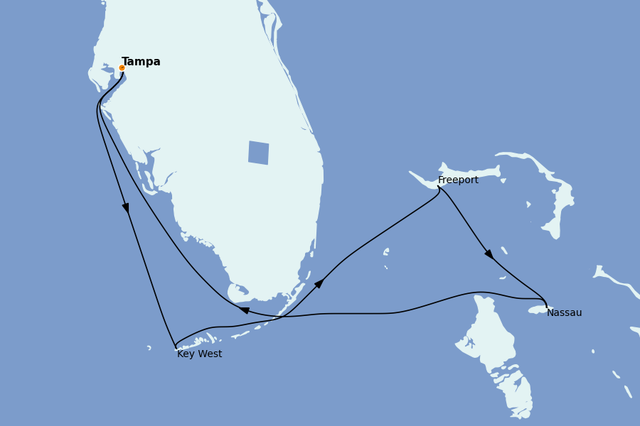 Itinéraire de la croisière Bahamas 7 jours à bord du Celebrity Constellation