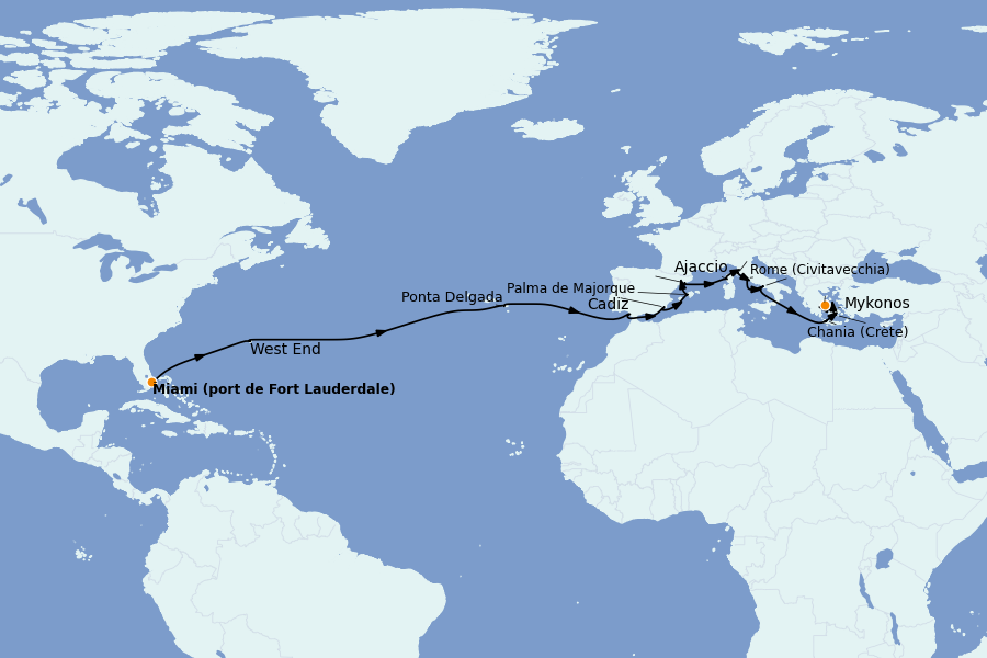 Itinéraire de la croisière Îles Grecques, Adriatique et Turquie - Méditerranée Orientale 25 jours à bord du Island Princess