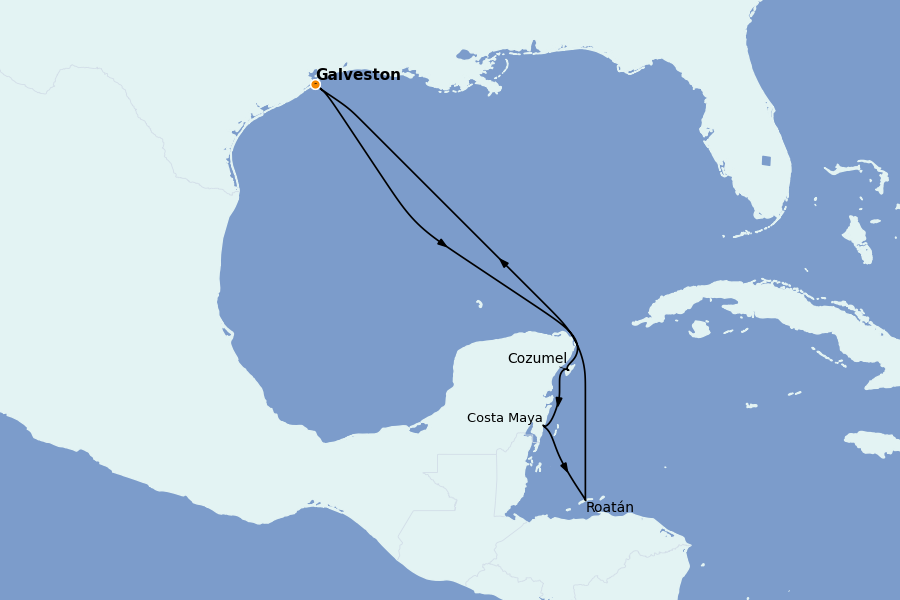 Itinéraire de la croisière Caraïbes de l'Ouest 7 jours à bord du Majestic Princess