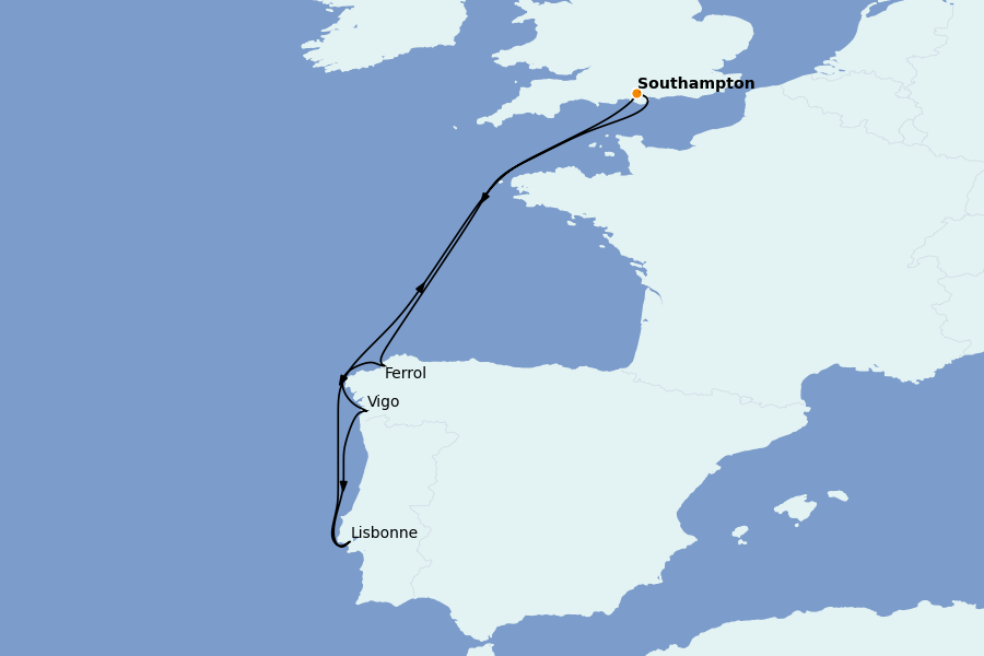Itinéraire de la croisière Méditerranée 7 jours à bord du Queen Victoria