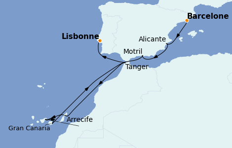 Itinéraire de la croisière Méditerranée 10 jours à bord du Vista