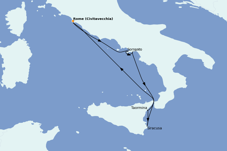 Itinéraire de la croisière Méditerranée 7 jours à bord du Royal Clipper