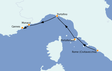 Itinéraire de la croisière Méditerranée 5 jours à bord du Star Clipper
