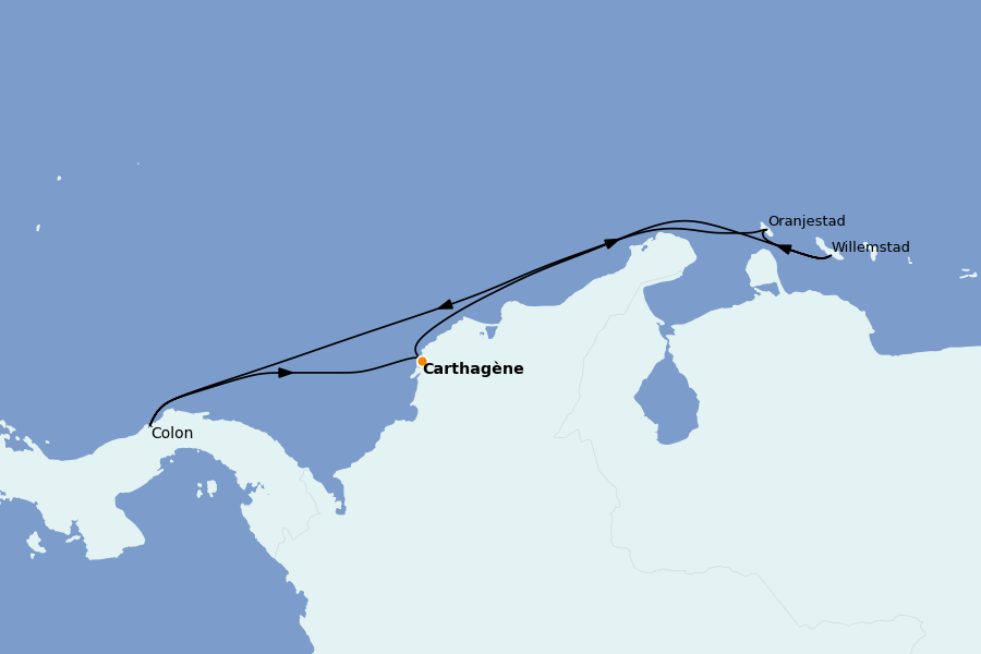 Itinéraire de la croisière Caraïbes de l'Est 7 jours à bord du Jewel of the Seas