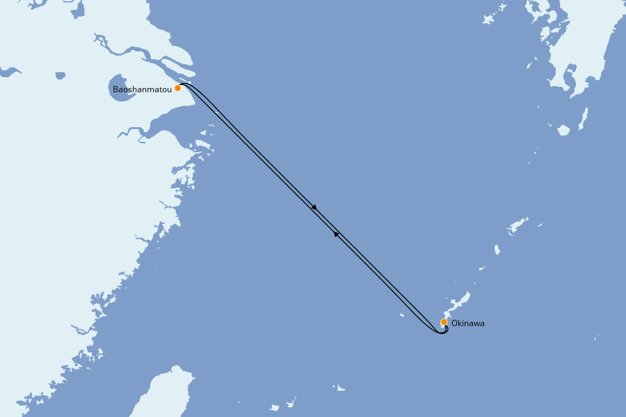 Itinéraire de la croisière Asie 4 jours à bord du Spectrum of the Seas