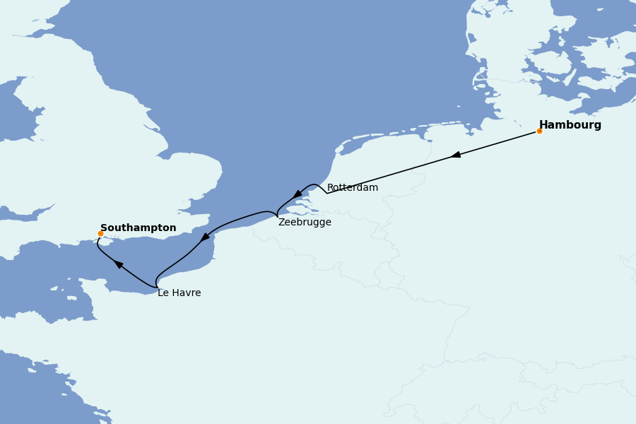 Itinéraire de la croisière Mer Baltique 5 jours à bord du MSC Preziosa
