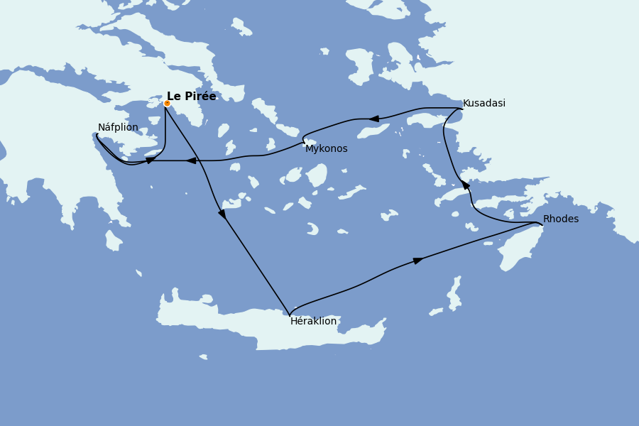 Itinéraire de la croisière Îles Grecques, Adriatique et Turquie - Méditerranée Orientale 7 jours à bord du Silver Nova