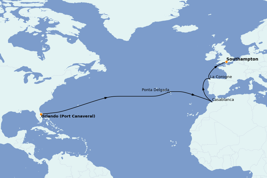 Itinéraire de la croisière Caraïbes de l'Est (Antilles) 15 jours à bord du Sky Princess
