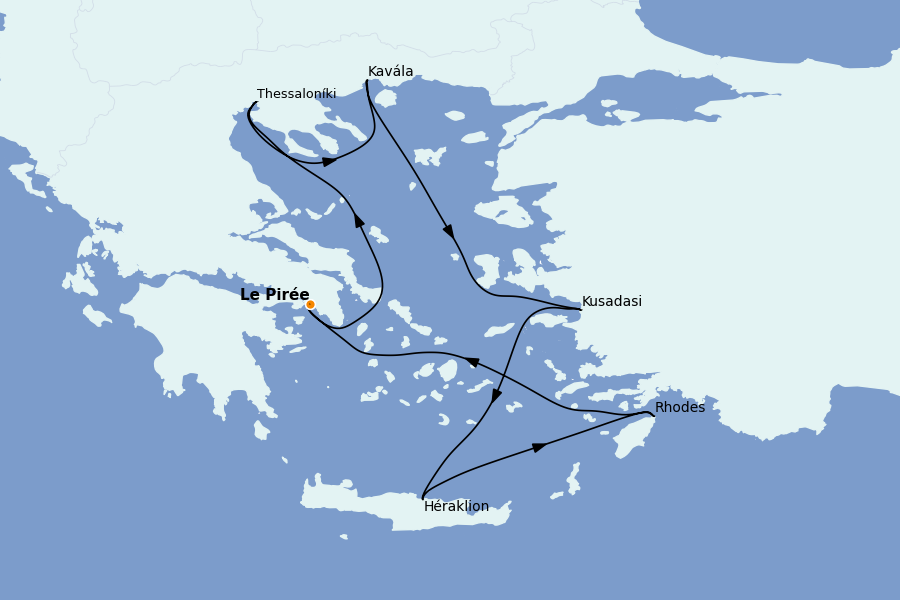 Itinéraire de la croisière Îles Grecques, Adriatique et Turquie - Méditerranée Orientale 11 jours à bord du Celebrity Infinity