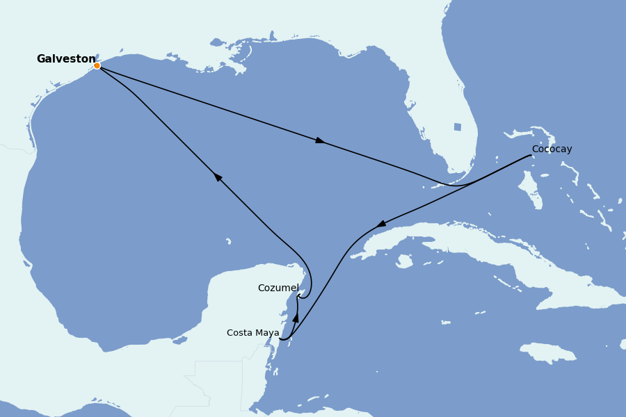Itinéraire de la croisière Caraïbes de l'Ouest 8 jours à bord du Symphony of the Seas