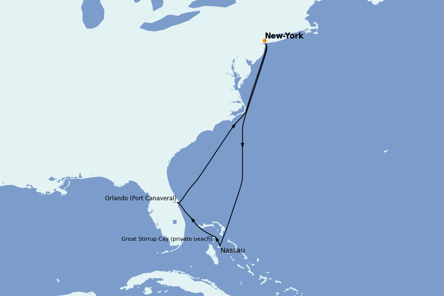 Itinéraire de la croisière Caraïbes de l'Est (Antilles) 8 jours à bord du Norwegian Breakaway