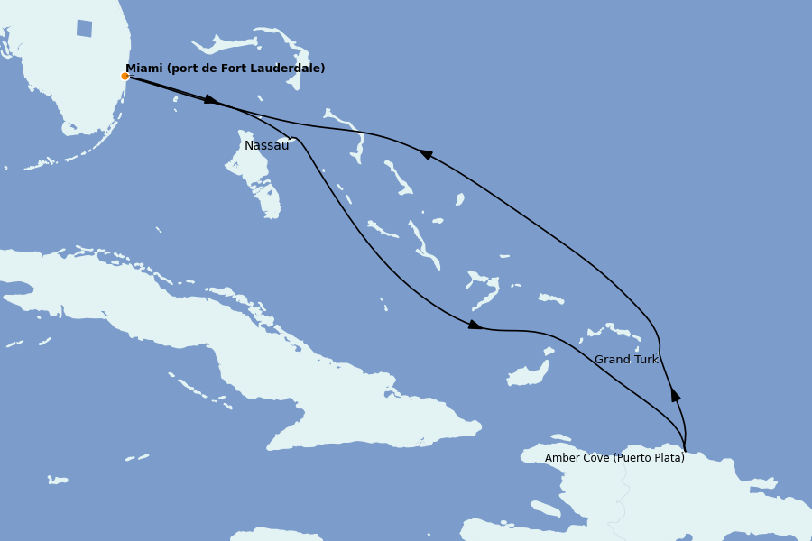 Itinéraire de la croisière Caraïbes de l'Est 7 jours à bord du Ms Nieuw Statendam