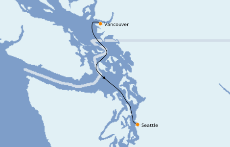 Itinéraire de la croisière Alaska 1 jours à bord du Ms Eurodam