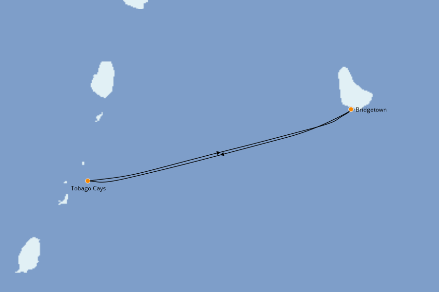 Itinéraire de la croisière Caraïbes de l'Est 7 jours à bord du Royal Clipper