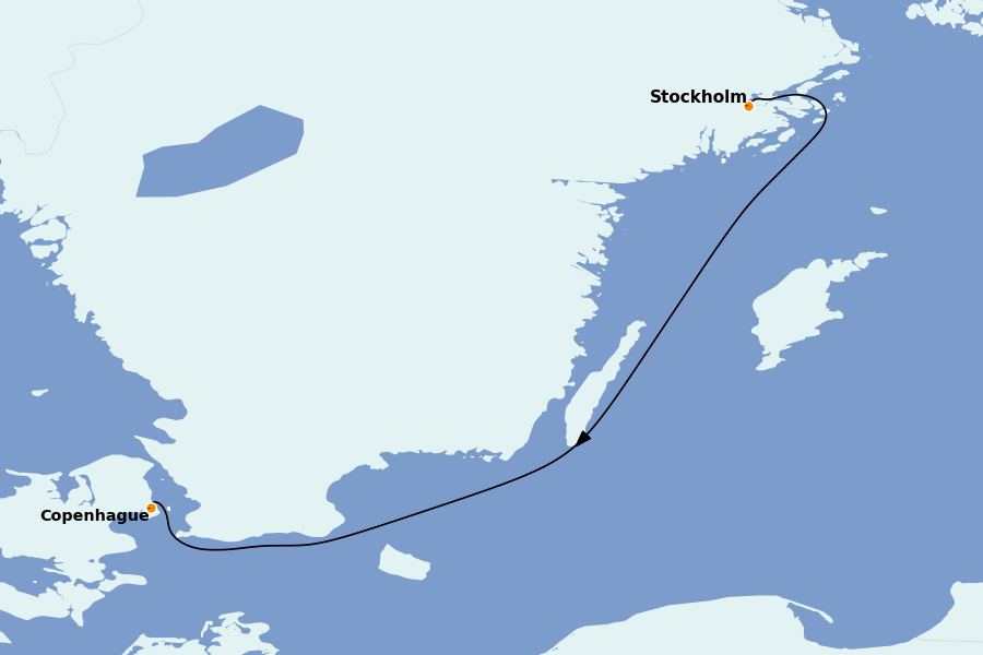 Itinerario del crucero Mar Báltico y Mar del Norte 2 días a bordo del MSC Poesia