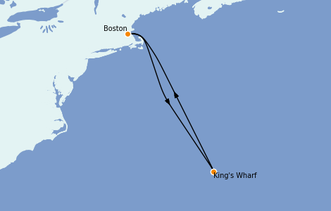 Itinéraire de la croisière Canada 4 jours à bord du Norwegian Pearl