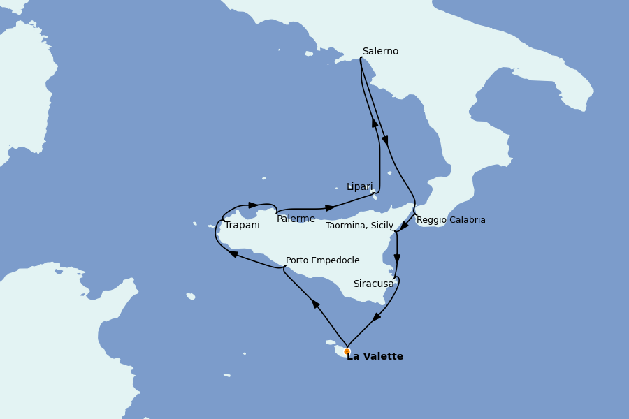 Itinéraire de la croisière Méditerranée Occidentale 9 jours à bord du Le Boréal