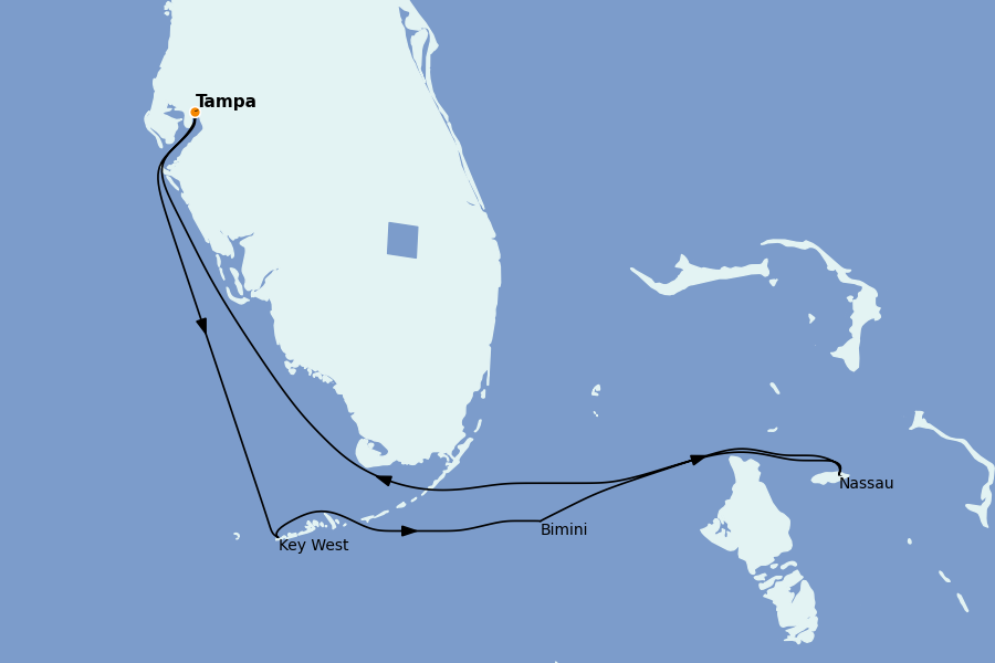 Itinéraire de la croisière Bahamas 7 jours à bord du Celebrity Summit