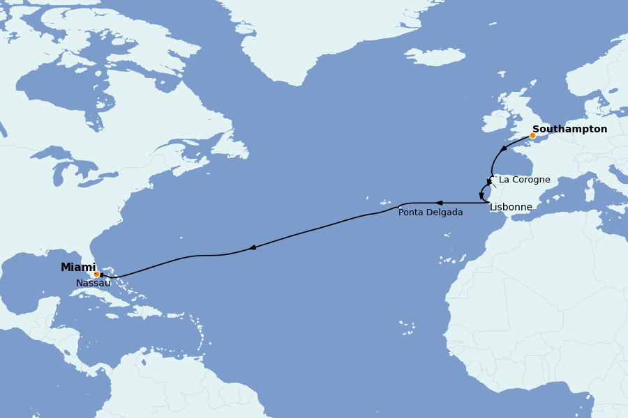 Itinerario del crucero Mediterráneo Occidental 14 días a bordo del Independence of the Seas