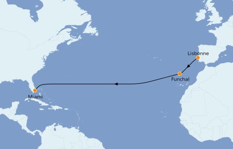 Itinéraire de la croisière Îles Canaries 12 jours à bord du Seabourn Sojourn