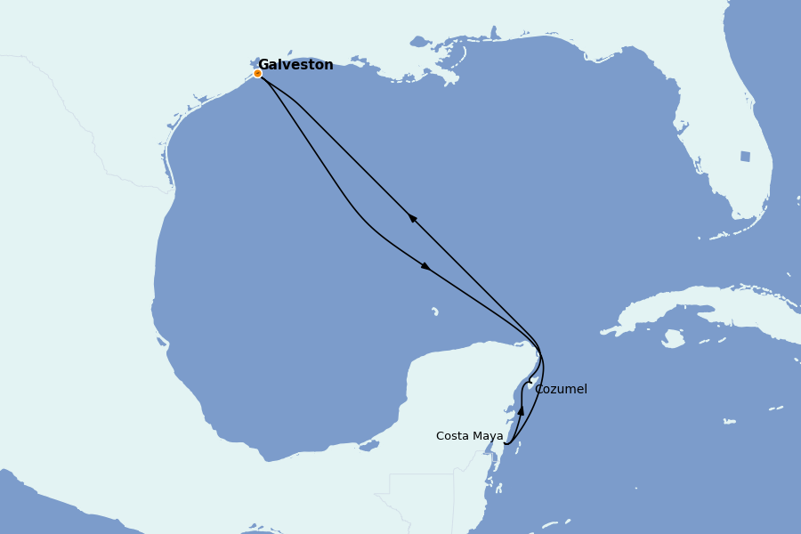 Itinéraire de la croisière Caraïbes de l'Ouest - Mexique, Cuba, Jamaïque 5 jours à bord du MSC Seascape
