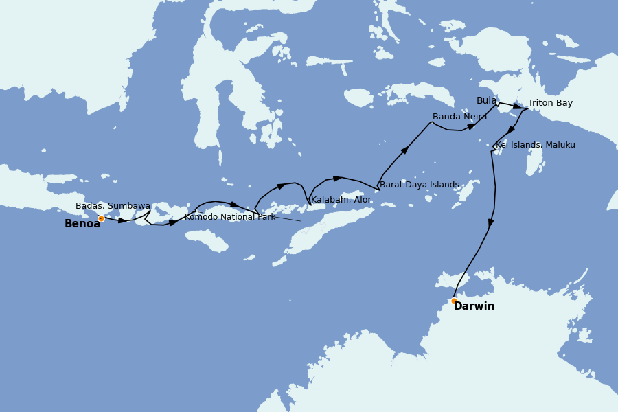 Itinéraire de la croisière Thaïlande, (Bali) Indonésie, Malaisie, Singapour, Vietnam, Birmanie, Philippines 12 jours à bord du Le Jacques Cartier